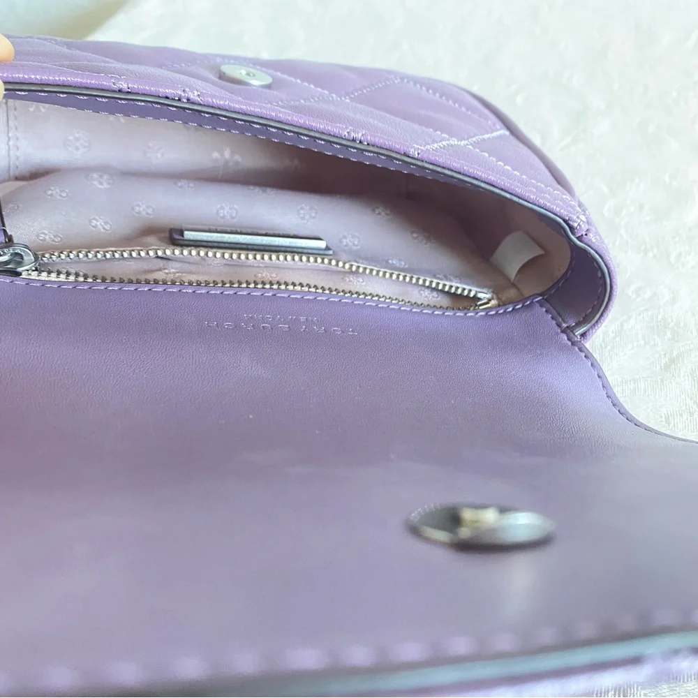 TORY BURCH lavender quilted leather Willa Belt Bag